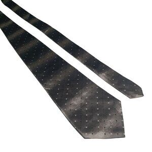 Burma Bibas Vintage Tie Black Gray Geometric Silk Mens Fashion Accessory 58 Inch